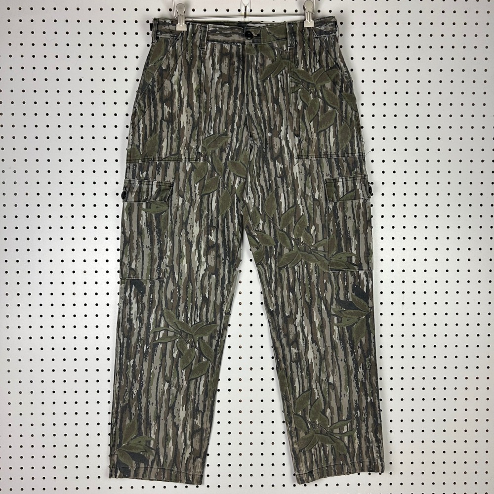 Realtree Camo Cargo Pants Mens 34x32 Tree Bark Camouflage Hunting Liberty 90s